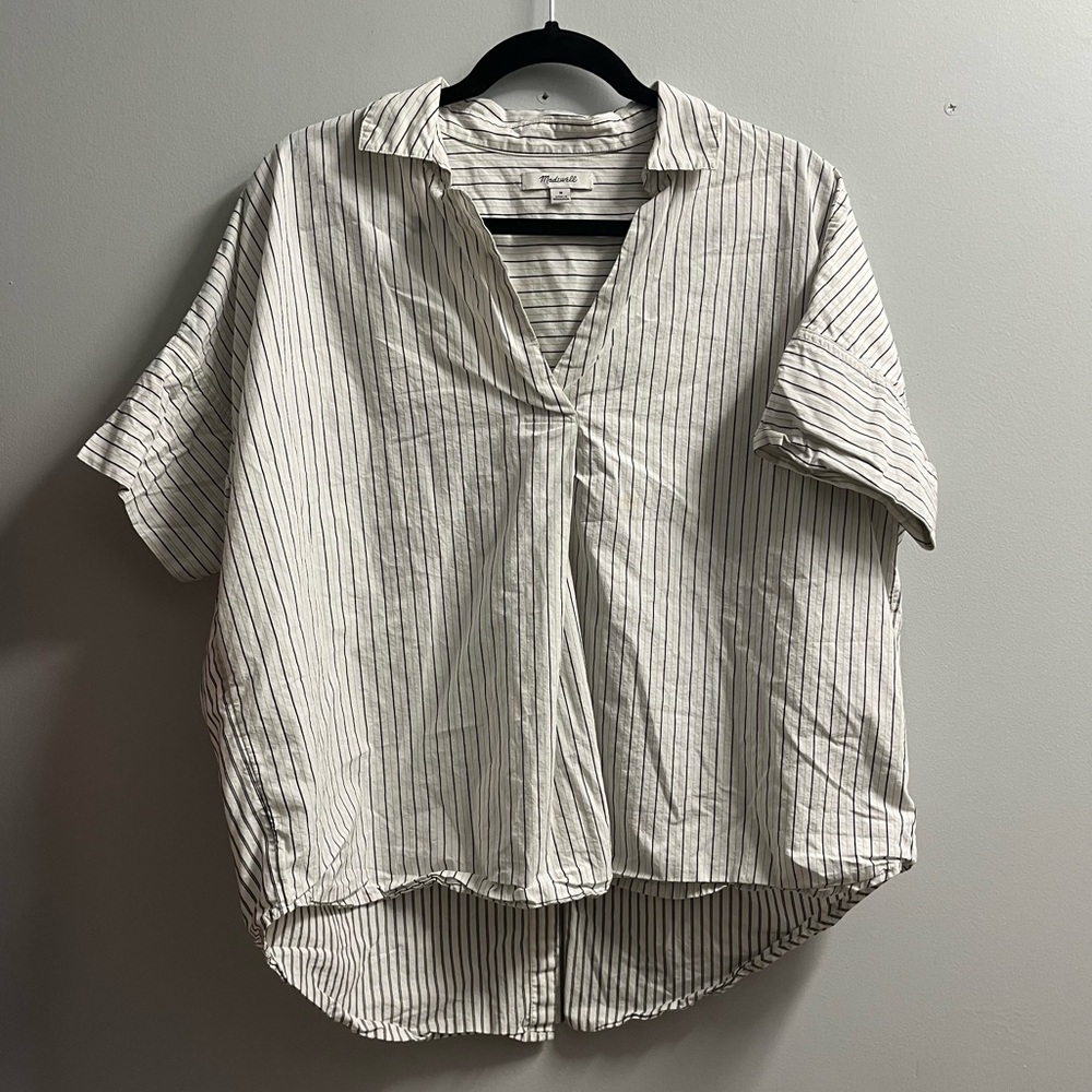 Madewell Blouse V Neck Stripes